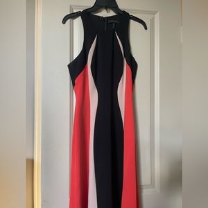 BCBG Gown. Floor length. Color block